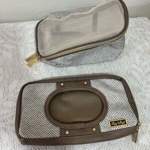 Izzy and Liv Brown and Gray Cosmetic Bag Set